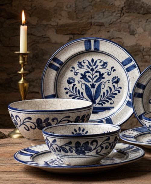 Cobalt Blue Italian Ceramic Dish Set